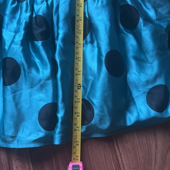 Betsy Johnson teal with black polka dot belted dress - Picture 10 of 10